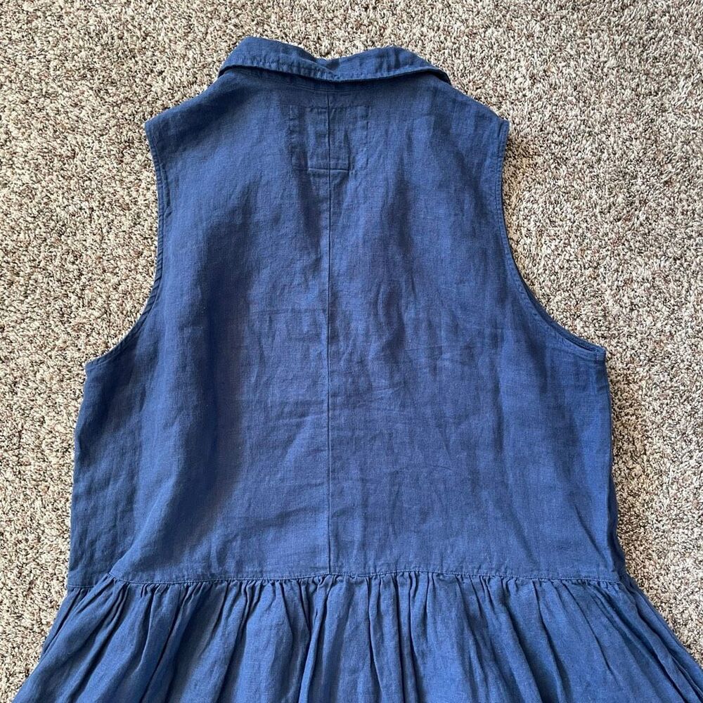 Frank & Eileen Daphne Sleeveless Popover Dress navy blue women’s size Large - Picture 9 of 10